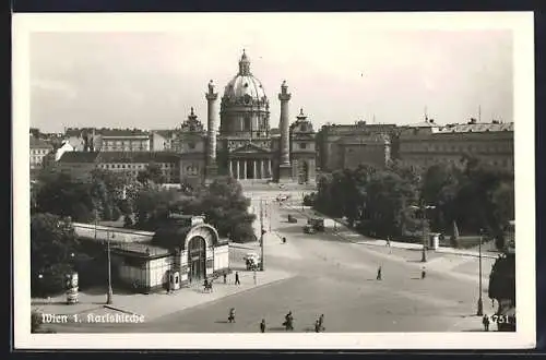 AK Wien, Blick zur Karlskirche