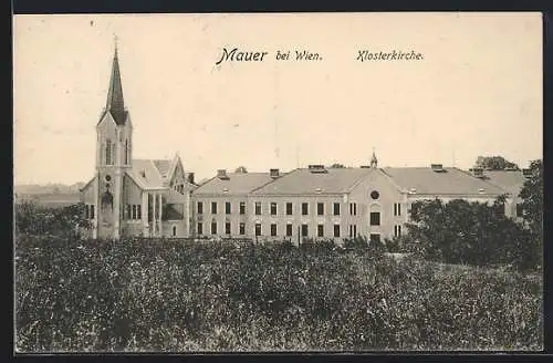 AK Wien, Mauer, Blick auf die Klosterkirche