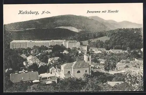 AK Wien, Kalksburg, Panorama mit Konvikt