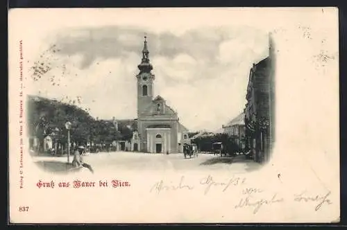 AK Wien, Mauer, Partie an der Kirche