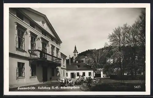 AK Wien, Kalksburg, Erholungsheim mit Besuchern