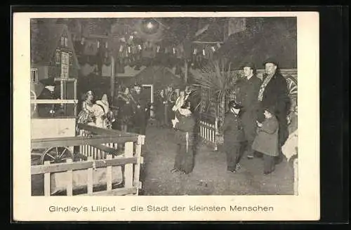 AK Gindley`s Liliput, Liliputaner auf der Strasse