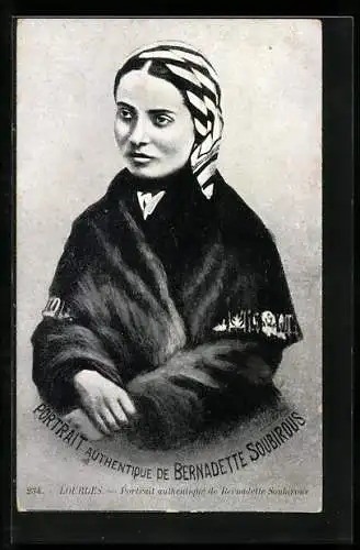 AK Lourdes, Portrait authentique de Bernadette Soubirous, Schutzpatron