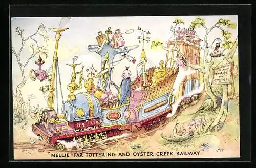 Künstler-AK Nellie-Far Tottering and Oyster Creek Railway