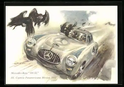 AK Mercedes-Benz 300 SL, III. Carrera Panamericana, Mexiko 1952