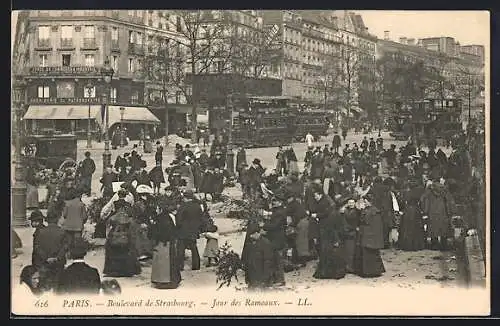 AK Paris, Boulevard de Strasbourg, Jour des Rameaux