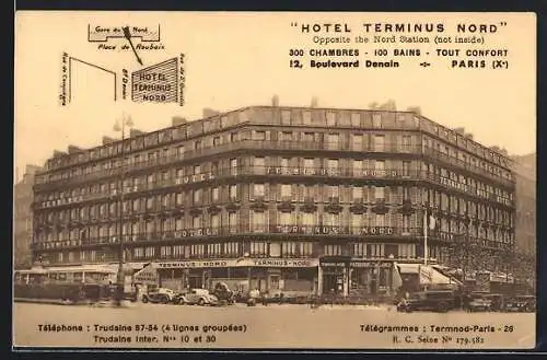 AK Paris, Hotel Terminus Nord, 12 Boulevard Denain