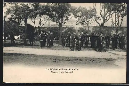 AK Paris, Hôpital Militaire St-Martin, Manoeuvre du Brancard