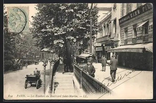 AK Paris, Les Escaliers du Boulevard Saint-Martin