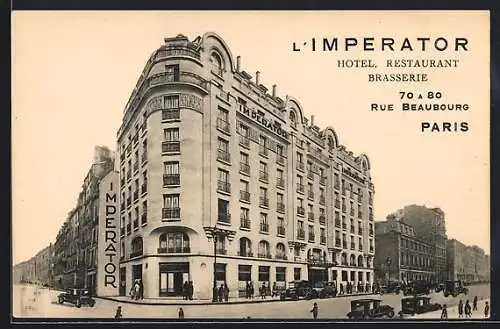 AK Paris, Hotel-Restaurant l`Imperator, 70-80 Rue Beaubourg