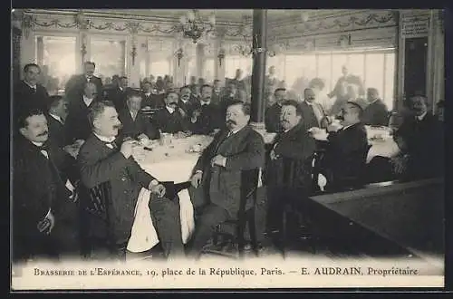 AK Paris, Brasserie de l`Espérance, E. Audrain, Propriétaire, 19 Place de la République