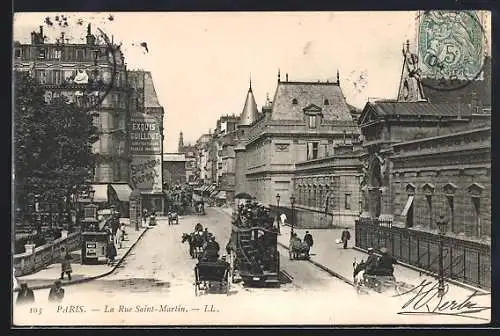 AK Paris, La Rue Saint-Martin