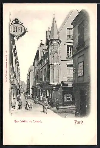 AK Paris, Rue Vieille du Temple, Hôtel