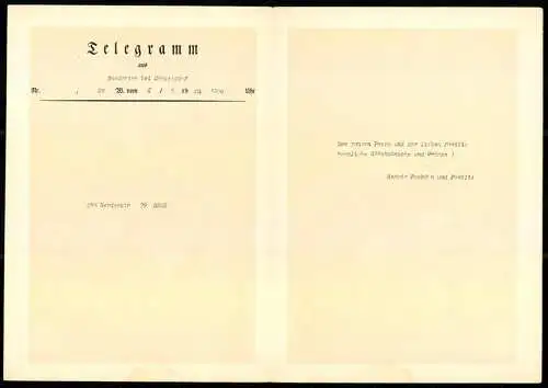 Telegramm Deutsche Reichspost, 1940, Blumenkorb-Illustration zum neuen Jahr und handschriftliche Grüsse