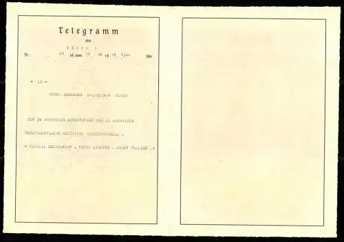 Telegramm Deutsche Reichspost, 1930, Weihnachtsmotiv mit Glocke und schneebedecktem Baum, Entwurf Hans Bastanier