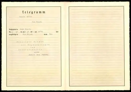 Telegramm Deutsche Reichspost, 1930, Glocke und Schneebedeckter Baum auf Aussenseiten, Entwurf Hanns Bastanier