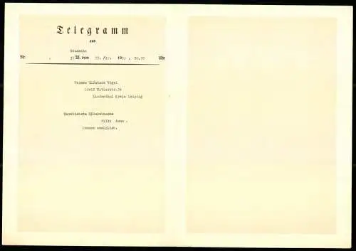 Telegramm Deutsche Reichspost, 1939, Märchenhafte Illustrationen mit Elfen und Musikanten, Zwerge