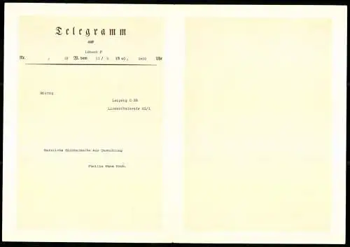 Telegramm Deutsche Reichspost, 1940, Blumige Märchenillustration mit Zwergen und Feen