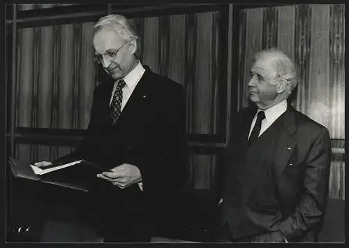 Fotografie Sepp Spiegl, Bonn, Kurt Biedenkopf, Ministerpräsident und Edmund Stoiber, Ministerpräsident von Bayern, 1995