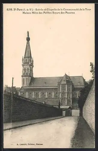 AK St-Pern /I.-et-V., Entrée et Chapelle de la Communauté de la Tour, Maison Mère des Petites Soeurs des Pauvres