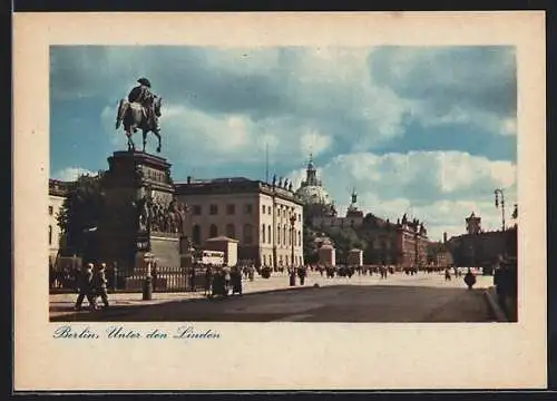 AK Berlin, Unter den Linden, Denkmal Friedrich der Grosse