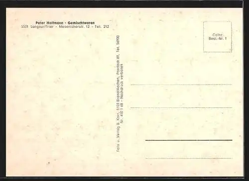 AK Langsur /Trier, Strassenpartie, Ortsansicht, Gemischtwaren Peter Hoffmann, Mesnicherstr. 12