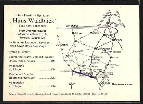 AK Ohlenhard /Eifel, Hotel Pension Haus Waldblick