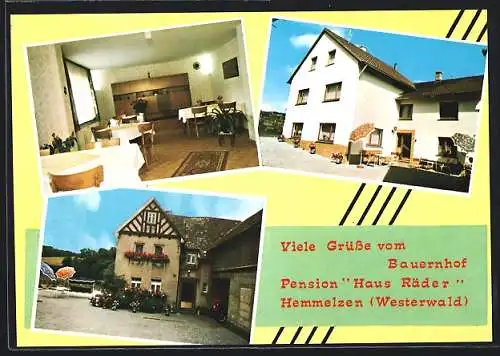 AK Hemmelzen /Westerwald, Bauernhof-Pension Haus Räder