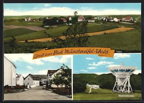 AK Bad Münstereifel-Wald, Ortsansicht, Radioteleskop