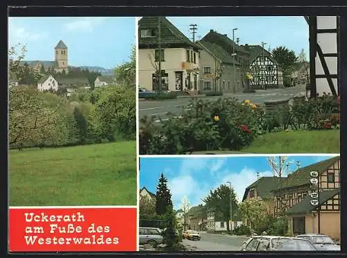 AK Uckerath /Westerwald, Strassenpartie mit Gasthaus