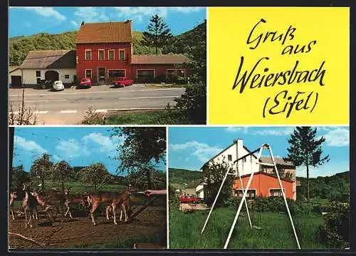 AK Weiersbach /Eifel, Gasthaus und Pension Lenerz mit Wildgehege