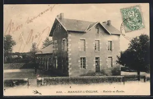 AK Marigny-L`Eglise, Mairie et Ecole