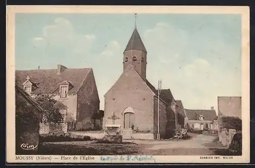 AK Moussy /Nievre, Place de l`Eglise