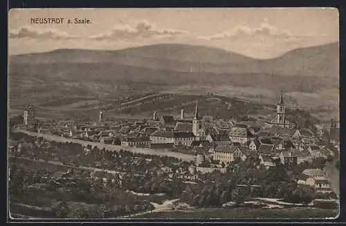 AK Neustadt a. Saale, Ortsansicht aus der Vogelschau