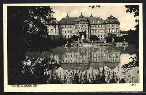 AK Werneck /Ufr., Schloss Werneck über den See gesehen