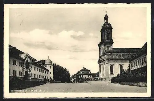 AK Wiesentheid, Ortspartie mit Marktplatz