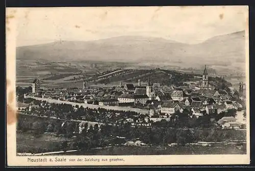 AK Neustadt a. d. Saale, Ortsansicht von der Salzburg aus