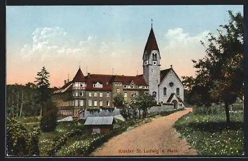 AK St. Ludwig a. Main, Blick zum Kloster