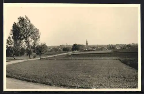 Foto-AK Zeilitzheim, Ortsansicht mit Kirche