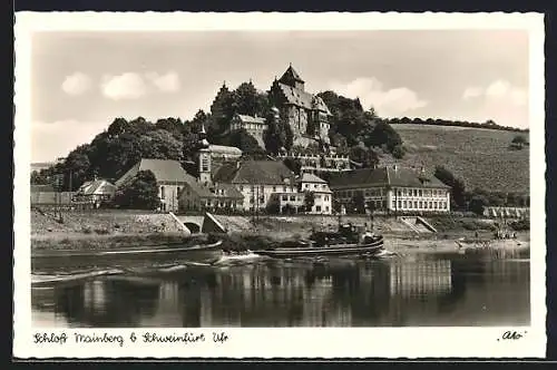 AK Schweinfurt, Blick zum Ort, Schloss Mainberg