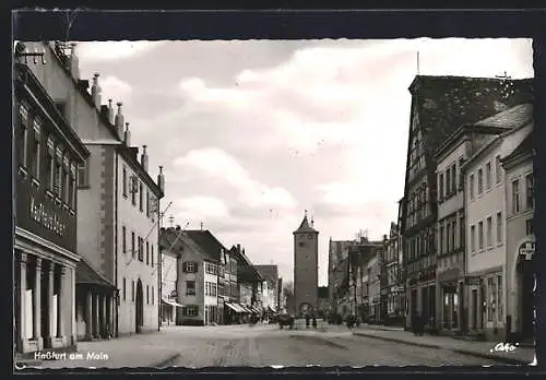 AK Hassfurt am Main, Strassenpartie mit Kaufhaus Adler