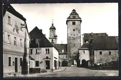 AK Volkach am Main, Diebenturm mit Gasthaus zum Lamm