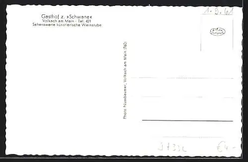 AK Volkach am Main, Gasthof zum Schwane, Innenansicht