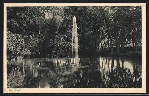 AK Lebenhan bei Neustadt, Missionshaus St. Kilian, Im Park mit Fontäne