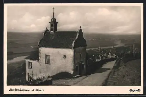 AK Frickenhausen a. Main, Ortspartie mit Blick auf die Kapelle