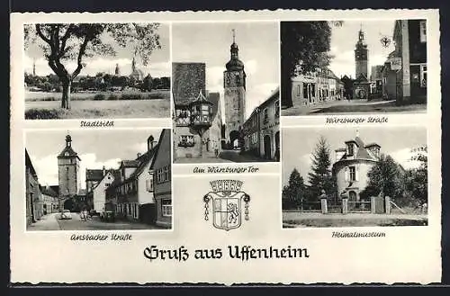 AK Uffenheim, am Würzburger Tor, Würzburger Strasse, Heimatmuseum, Ansbacher Strasse