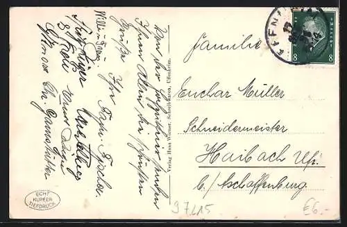 AK Uffenheim, Totalansicht mit Bäumen