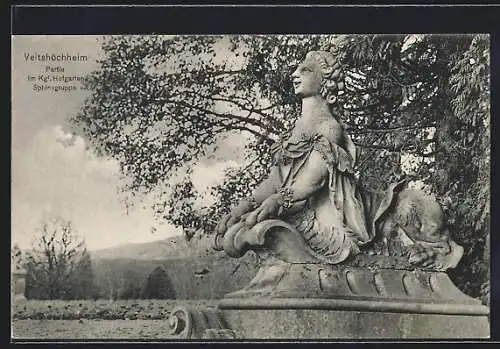 AK Veitshöchheim, Partie im Kgl. Hofgarten, Sphinxgruppe