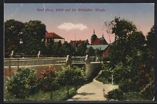 AK Rendsburg, Blick auf die Altstädter Kirche