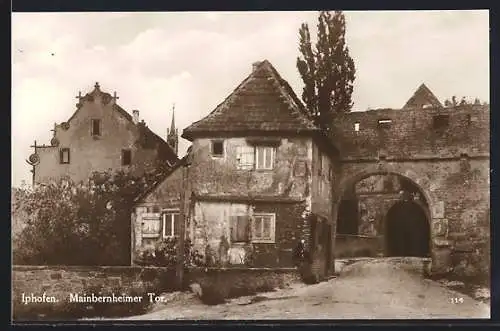 AK Iphofen, Blick durch das Mainbernheimer Tor